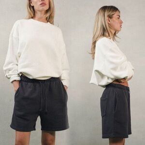 Elwood 100% Organic Cotton Oversized Crewneck Sweatshirt White XL